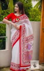 প্রিমিয়াম সিল্ক শাড়ী + ব্লাউজ পিচ (Code#SK-409) - Image 4