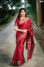 প্রিমিয়াম সিল্ক শাড়ী + ব্লাউজ পিস (Code#JP-404) - Image 3