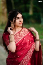 প্রিমিয়াম সিল্ক শাড়ী + ব্লাউজ পিস (Code#JP-404) - Image 4