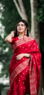 প্রিমিয়াম সিল্ক শাড়ী + ব্লাউজ পিস (Code#JP-404) - Image 6