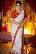 প্রিমিয়াম জামদানি সিল্ক শাড়ী + ব্লাউজ পিছ (Code#SK-405) - Image 6