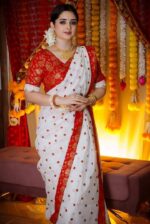 প্রিমিয়াম জামদানি সিল্ক শাড়ী + ব্লাউজ পিছ (Code#SK-405) - Image 3