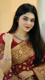 প্রিমিয়াম জাপানি সিল্ক কাতান শাড়ী + ব্লাউজ পিচ (#code-500)