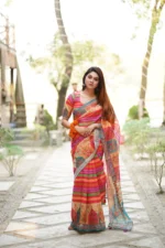 প্রিমিয়াম ডিজিটাল প্রিন্ট শাড়ী + ব্লাউজ পিচ (Code#DP-401) - Image 2