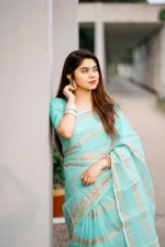প্রিমিয়াম সেমি মসলিন শাড়ী + ব্লাউজ পিস (Code#SM-400) - Image 7
