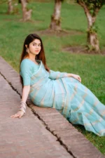 প্রিমিয়াম সেমি মসলিন শাড়ী + ব্লাউজ পিস (Code#SM-400)