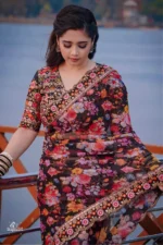 প্রিমিয়াম ইন্ডিয়ান সিল্ক পার্টি শাড়ী + ব্লাউজ পিস (Code#NB-25) - Image 13