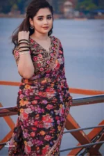 প্রিমিয়াম ইন্ডিয়ান সিল্ক পার্টি শাড়ী + ব্লাউজ পিস (Code#NB-25) - Image 4