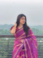 প্রিমিয়াম সেমি মসলিন শাড়ী + ম্যাচিং ব্লাউজ পিচ (Code#SM-417) - Image 3