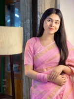 প্রিমিয়াম সেমি মসলিন শাড়ী + ম্যাচিং ব্লাউজ পিচ (Code#SM-416) - Image 2