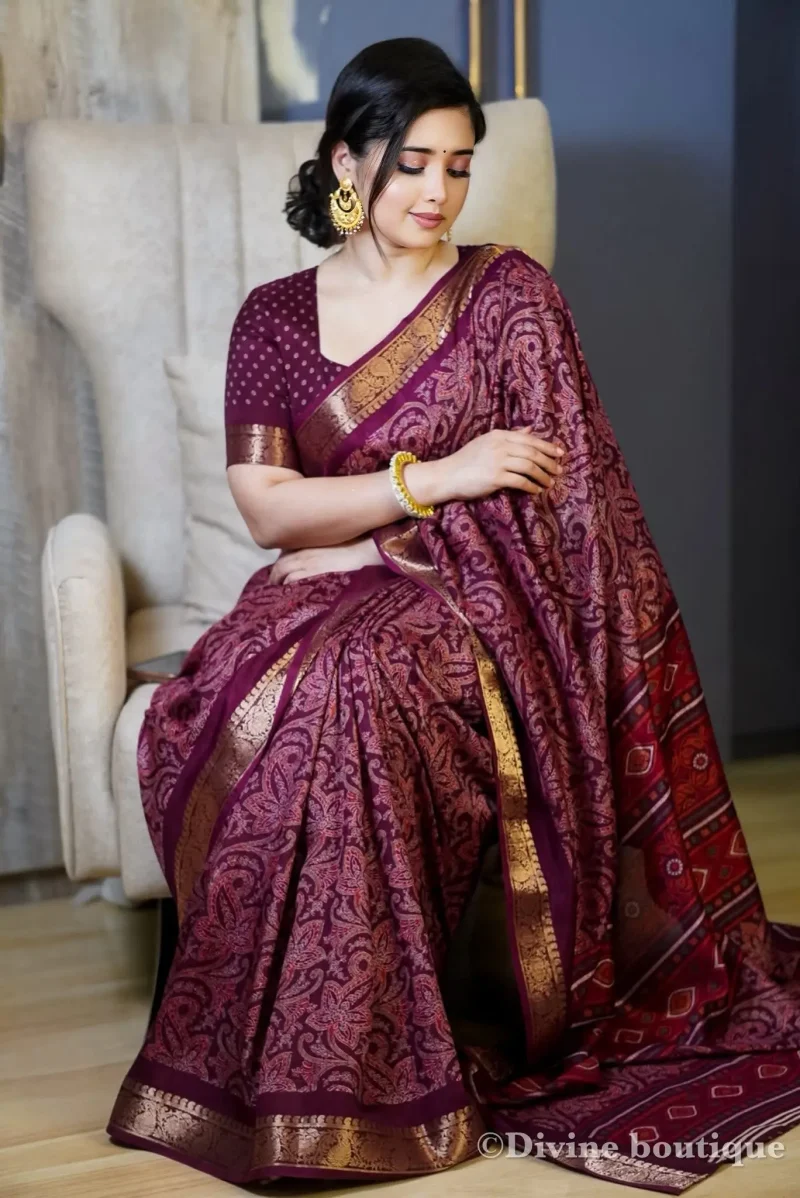 প্রিমিয়াম ডিজিটাল প্রিন্ট শাড়ি DP 80