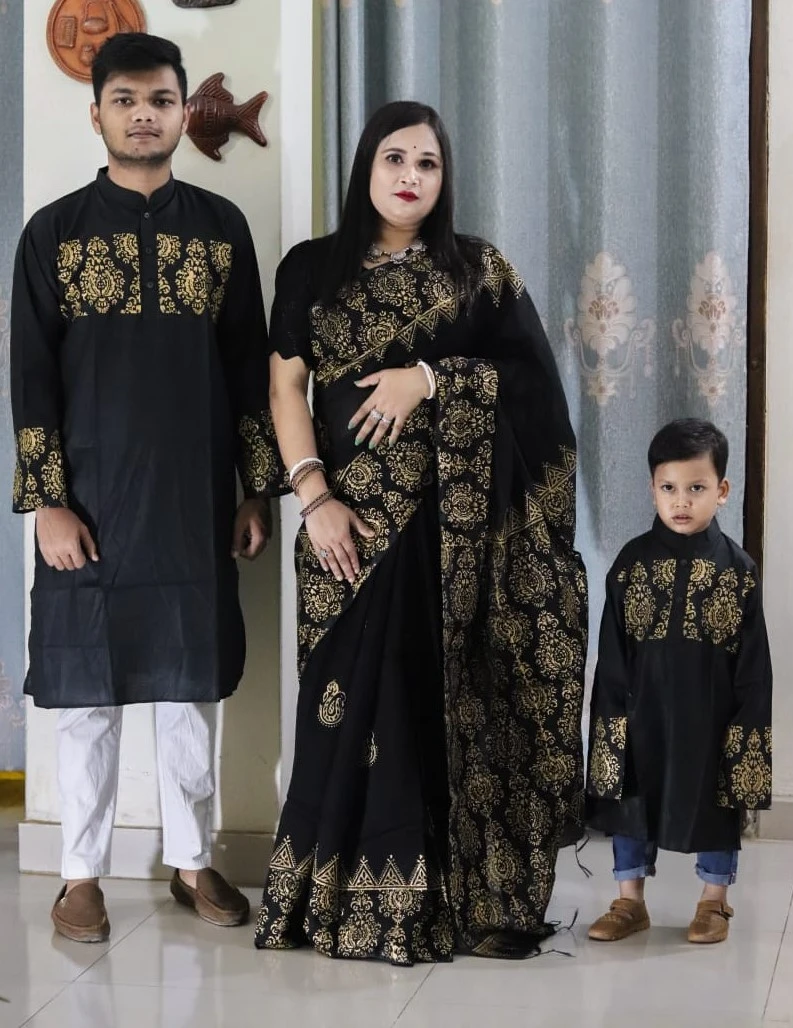 বাচ্চা সহ শাড়ি পাঞ্জাবি কাঁপল সেট BCP#02