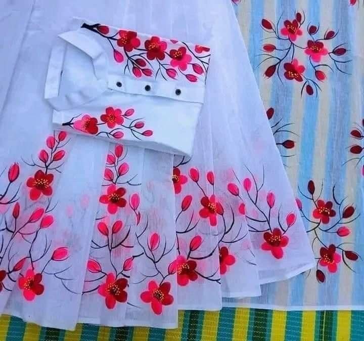 এক্সক্লুসিভ হ্যান্ড প্রিন্টেড কালারফুল ম্যাচিং কাপল শাড়ি অ্যান্ড পাঞ্জাবি সেট